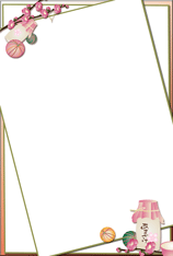 ハガキテンプレートは甘酒に桃の花とぼんぼりを添えて可愛いおちょこと桃の花のイラスト