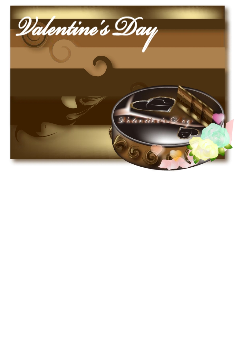 バレンタインとホワイトデーハガキテンプレート Art Kaede花通信