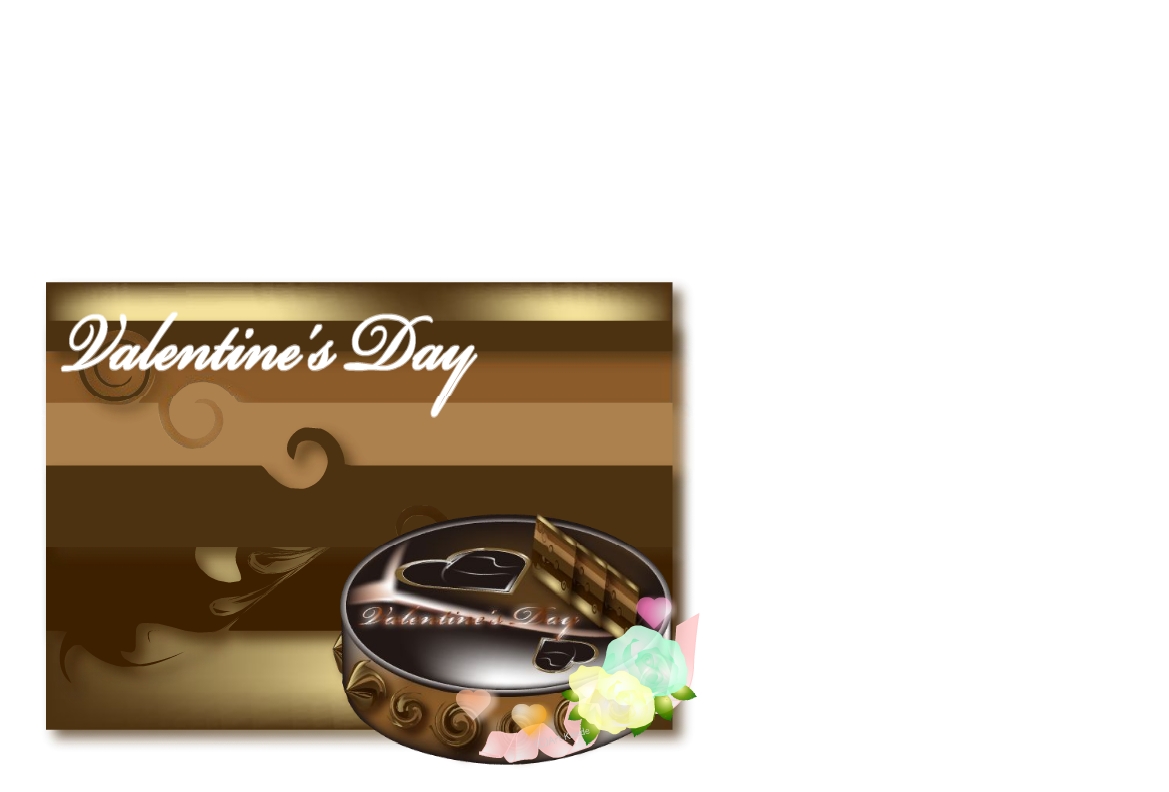 バレンタインとホワイトデーハガキテンプレート Art Kaede花通信