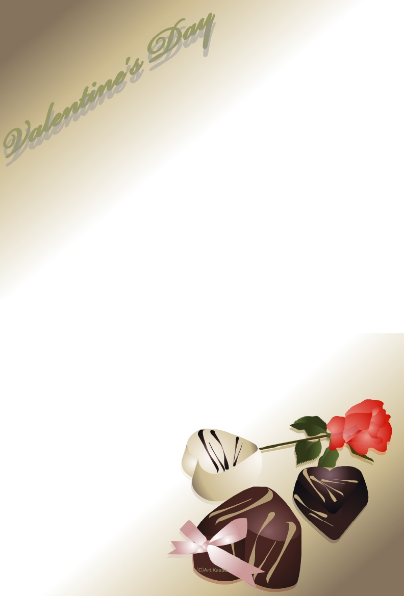 バラとチョコとハートのイラスト