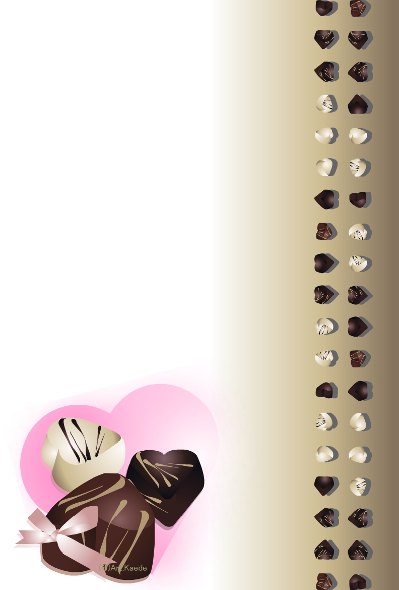 チョコがいっぱいチョコとハートのイラスト