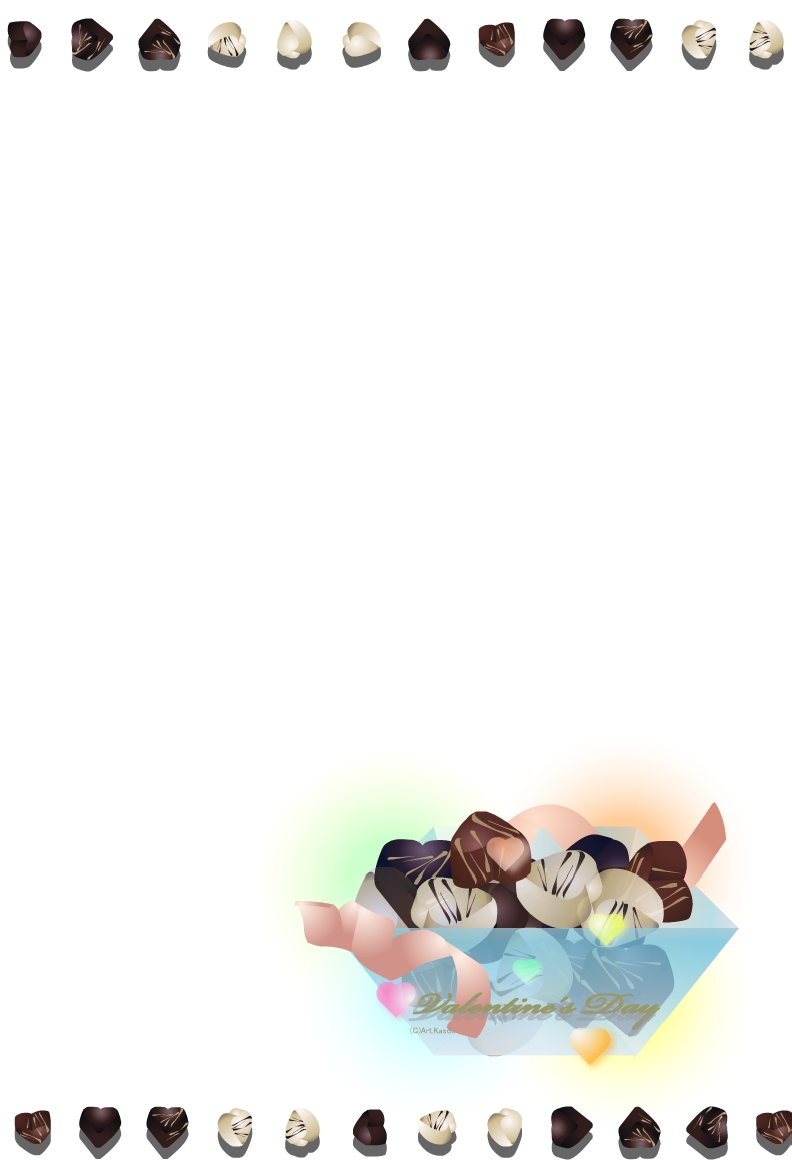 いっぱいのチョコとトリュフチョコのイラスト（下にイラスト）