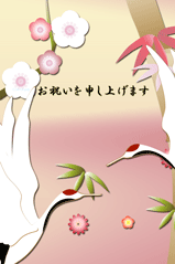 鶴と梅の花３