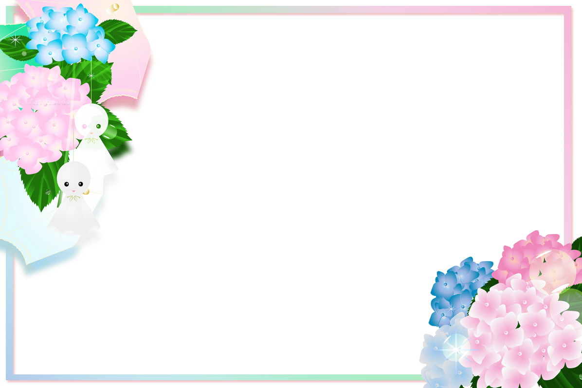 梅雨と初夏の花 転居のハガキテンプレート ハガキテンプレートart Kaede花通信