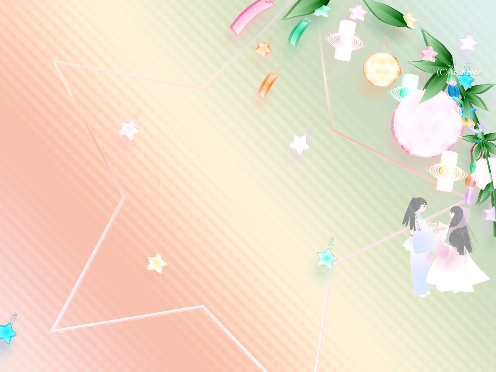 七夕と父の日のイラスト デスクトップ壁紙art Jdt