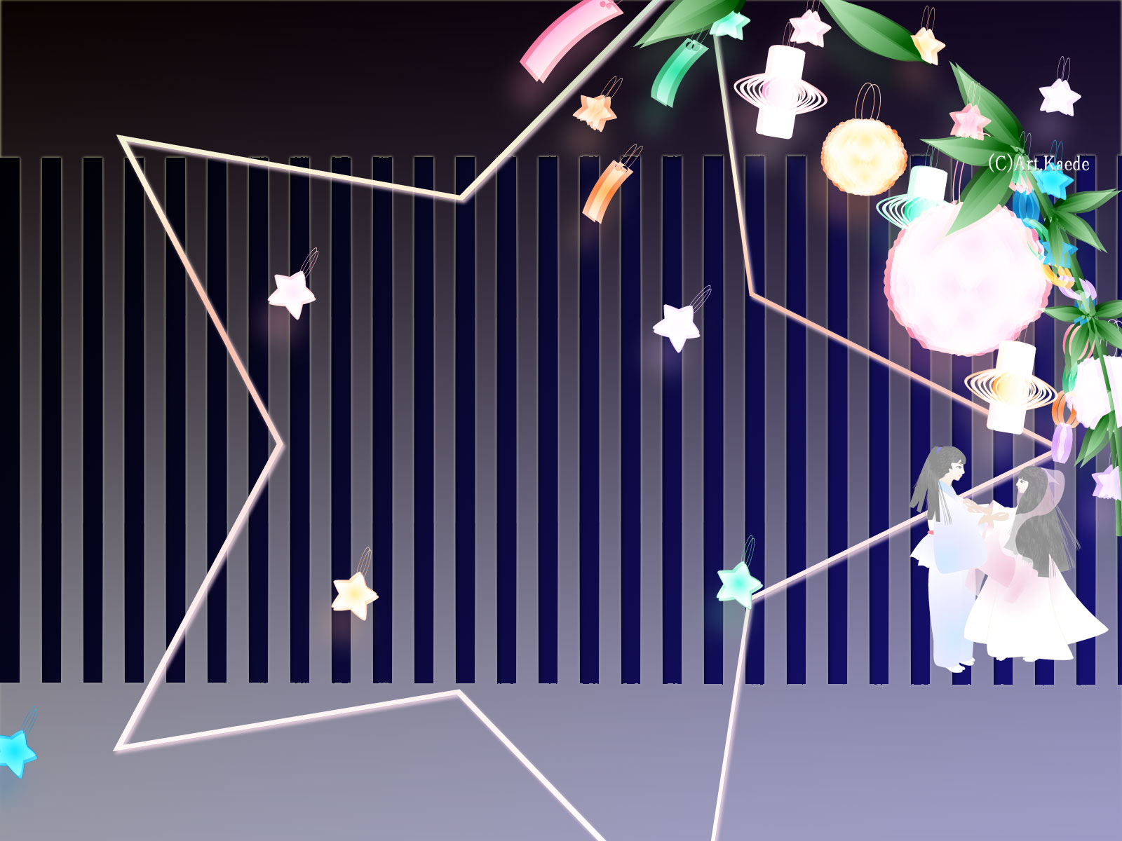 七夕と父の日のイラスト デスクトップ壁紙art Jdt