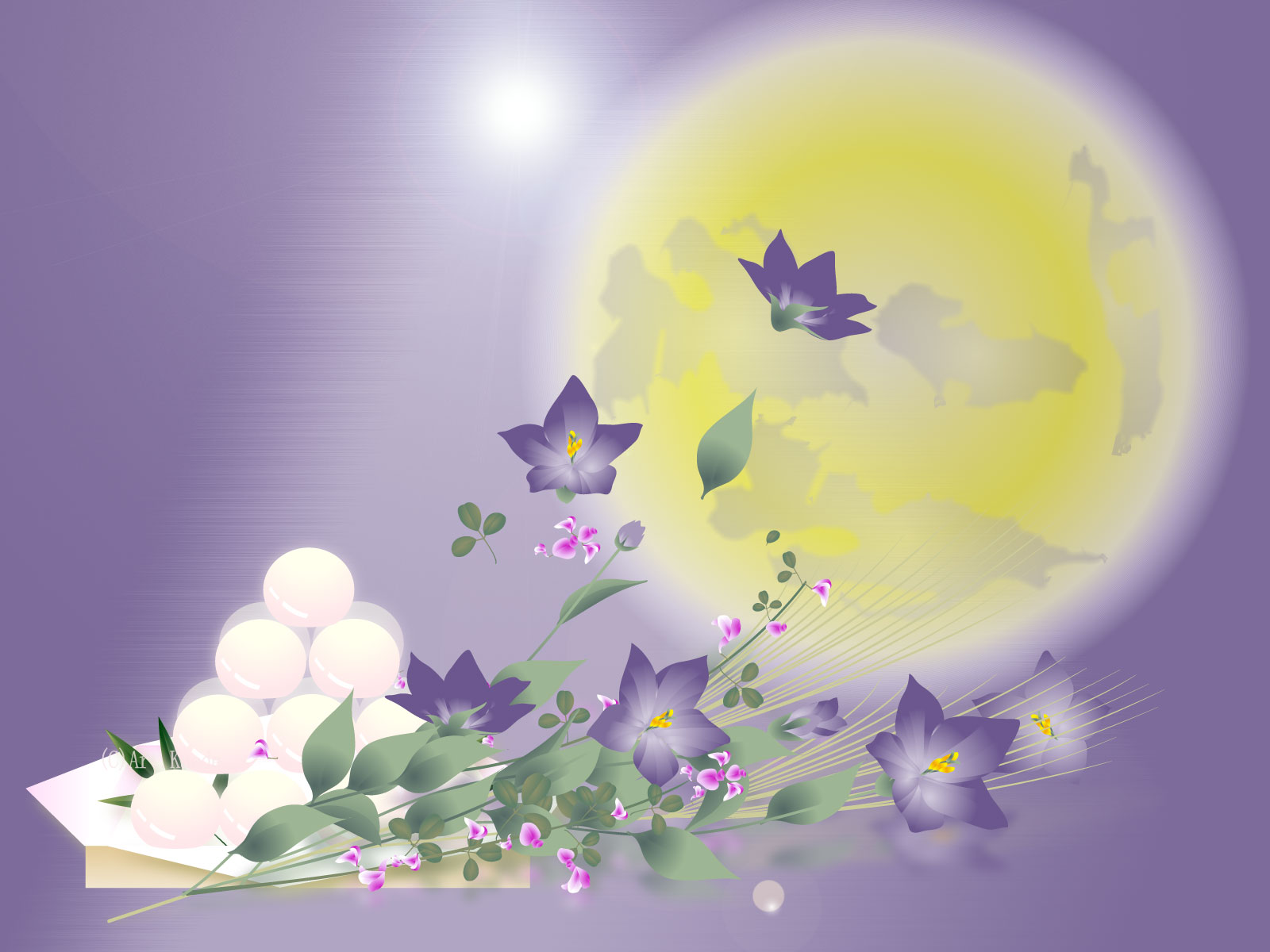 お月見｜デスクトップ壁紙Art.JDT