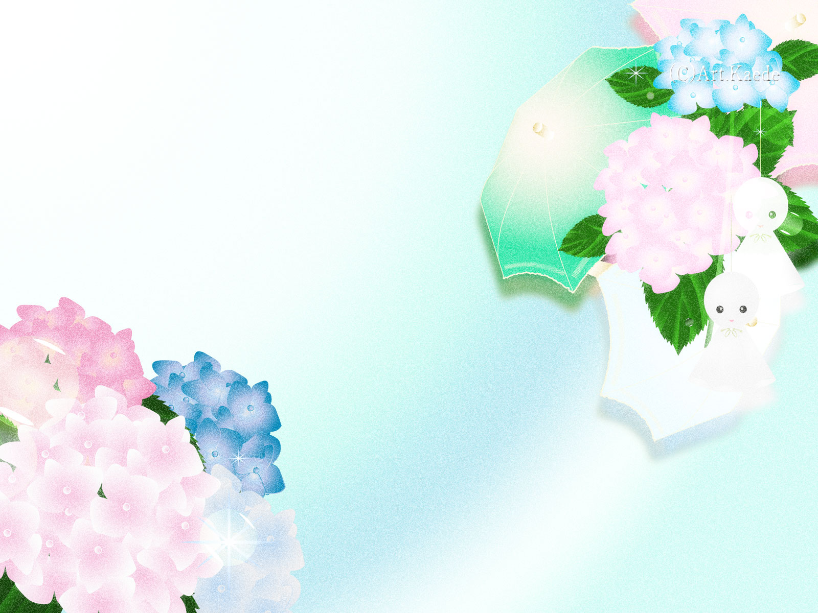 紫陽花 藤の花 初夏の花のイラスト デスクトップ壁紙art Jdt