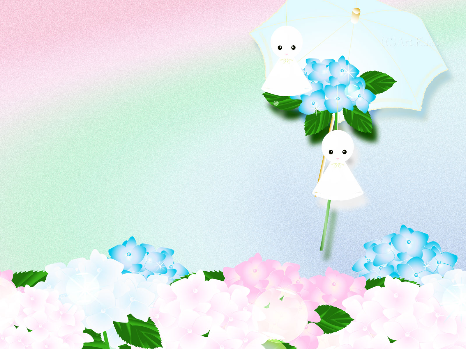 紫陽花 藤の花 初夏の花のイラスト デスクトップ壁紙art Jdt 紫陽花 藤の花 初夏の花のイラスト デスクトップ壁紙art Jdt