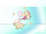 クリスマスツリーと星形のクッキーのイラストのデスクトップ壁紙 ブルーの背景