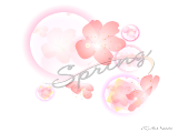 桃に花のデザインイラストのデスクトップ壁紙