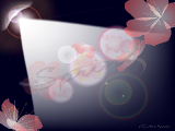桃に花のデザインイラストのデスクトップ壁紙