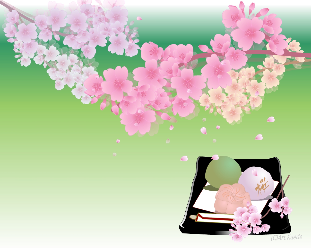 お花見や春の花 デスクトップ壁紙art Jdt