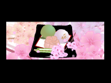 桜茶と桜のお団子のイラストのデスクチップ壁紙