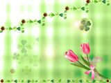 チューリップの花のイラストのデスクトップ壁紙