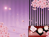 桜茶と桜のイラストのデスクトップ壁紙