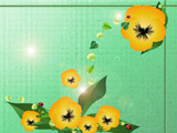 パンジーの花のイラストのデスクトップ壁紙