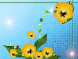 パンジーの花のイラストのデスクトップ壁紙