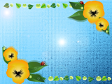 パンジーの花のイラストのデスクトップ壁紙