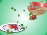 イチゴのイラストのデスクトップ壁紙