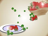 イチゴのイラストのデスクトップ壁紙