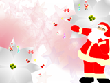 サンタとクリスマスベルのイラストのデスクトップ壁紙