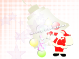 サンタとクリスマスベルのイラストのデスクトップ壁紙