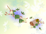 クリスマスのノエルのケーキのイラストのデスクトップ壁紙