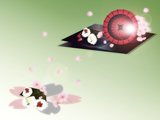 手巻きずしとお花見のイラスト