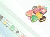 ハート型のマカロンのイラストのデスクトップ壁紙