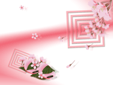 桜の花のイラストのデスクトップ壁紙　紫