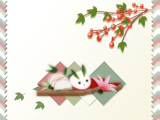 卵をうさぎ型にしたイラストのデスクトップ壁紙