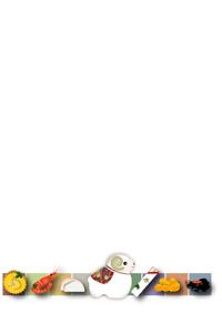 おせちと未のイラストの年賀状テンプレート